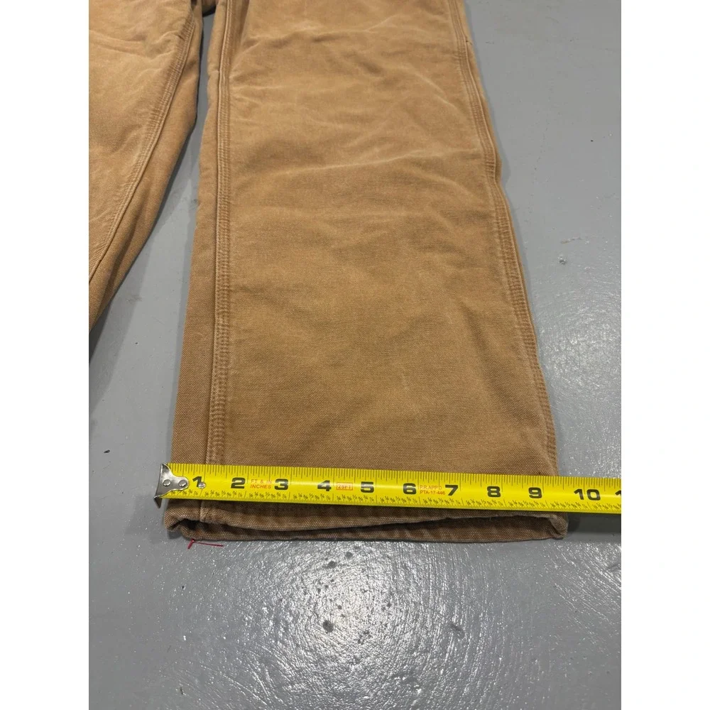 Carhartt B111 BRN Flannel Lined Duck Canvas Carpenter Pants Brown 36x30 Mens